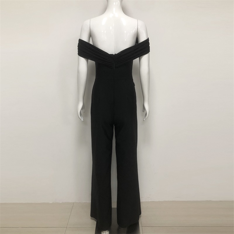 Cristais pretos mulheres macac - Women'S Formal Jumpsuit Evening Wear avaliação e preço