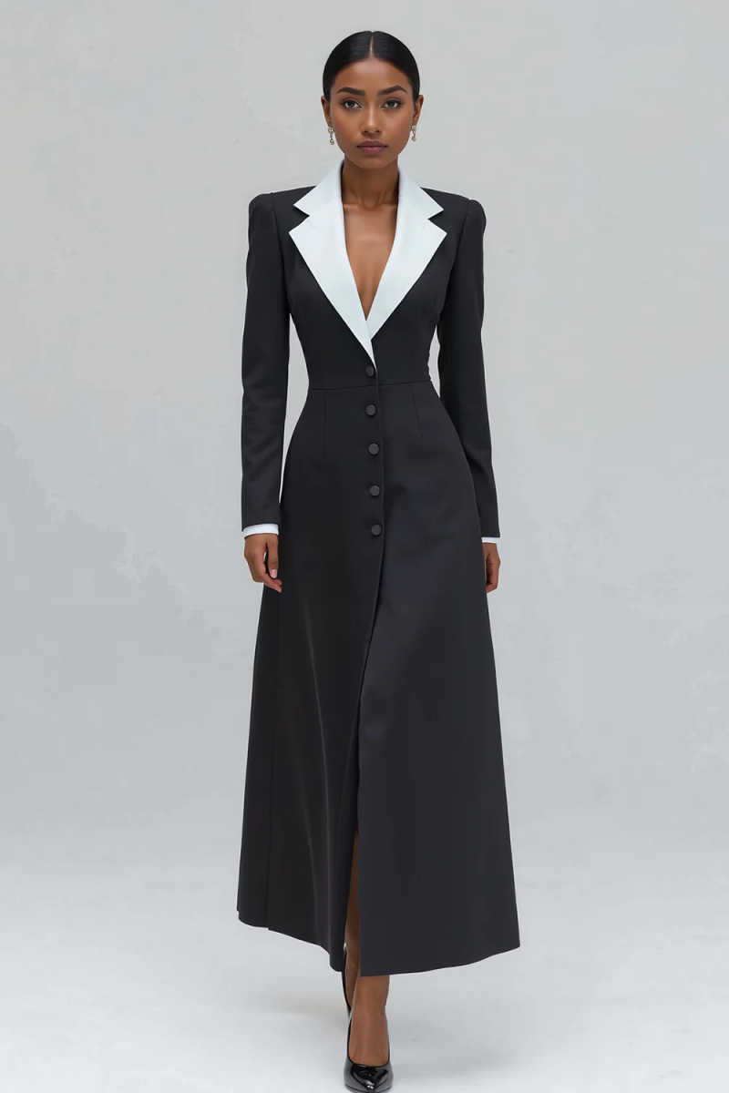 Blazer Longo Feminino Estilo A - Women Formal Party Wear Dress avaliação e preço