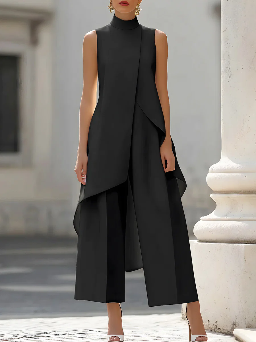 Macacão Sem Mangas com Gola Al - Women'S Formal Jumpsuit Evening Wear avaliação e preço