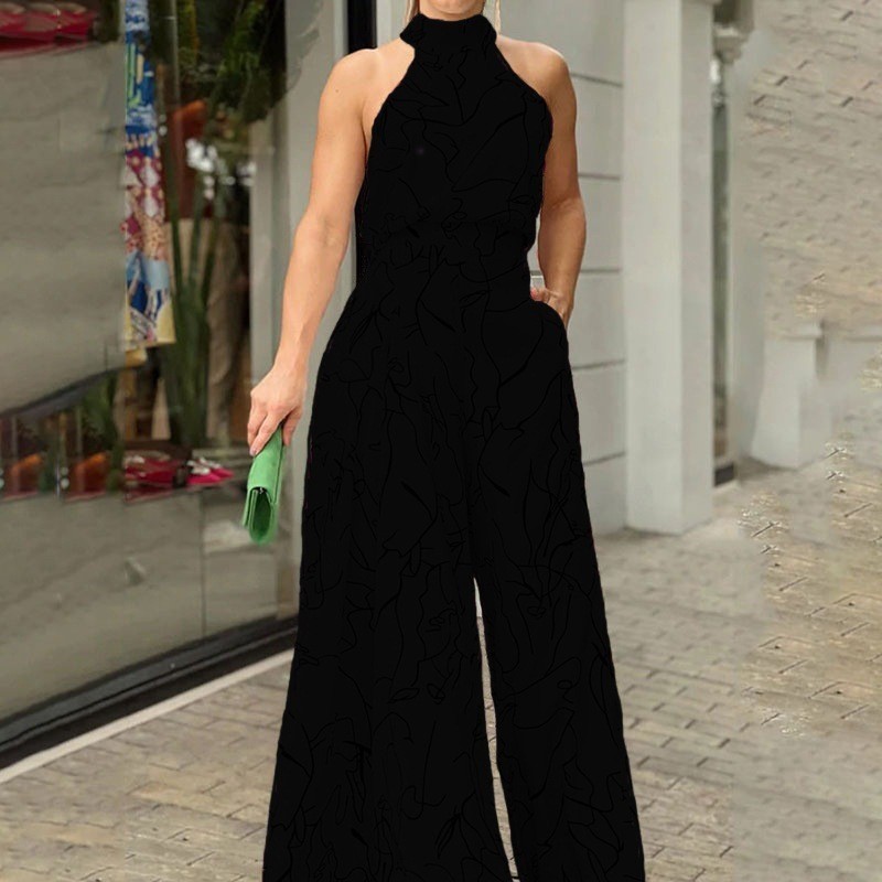 Macacão Feminino Halter com Ca - Women'S Formal Jumpsuit Evening Wear avaliação e preço