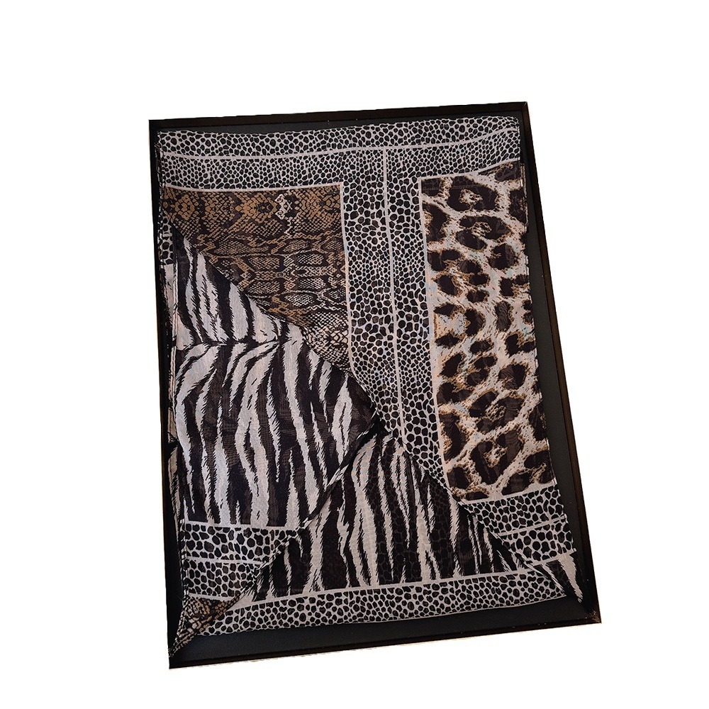 Leopardo pequeno longo lenço d - Scarf Silk Neck avaliação e preço