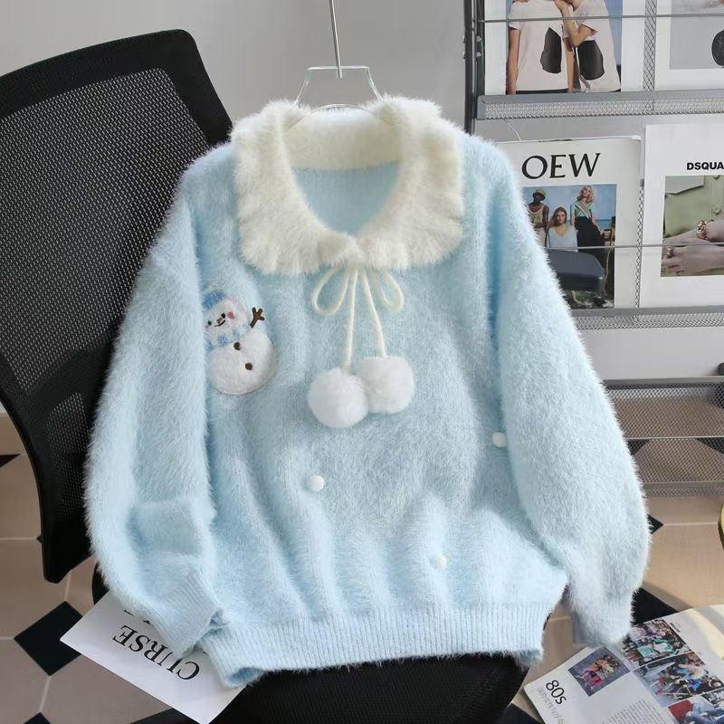 Bonito estilo preppy doce fals - Cashmere Sweater Formal avaliação e preço
