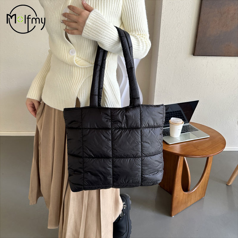 Inverno acolchoado bolsa de om - Shoulder Bag Structured avaliação e preço