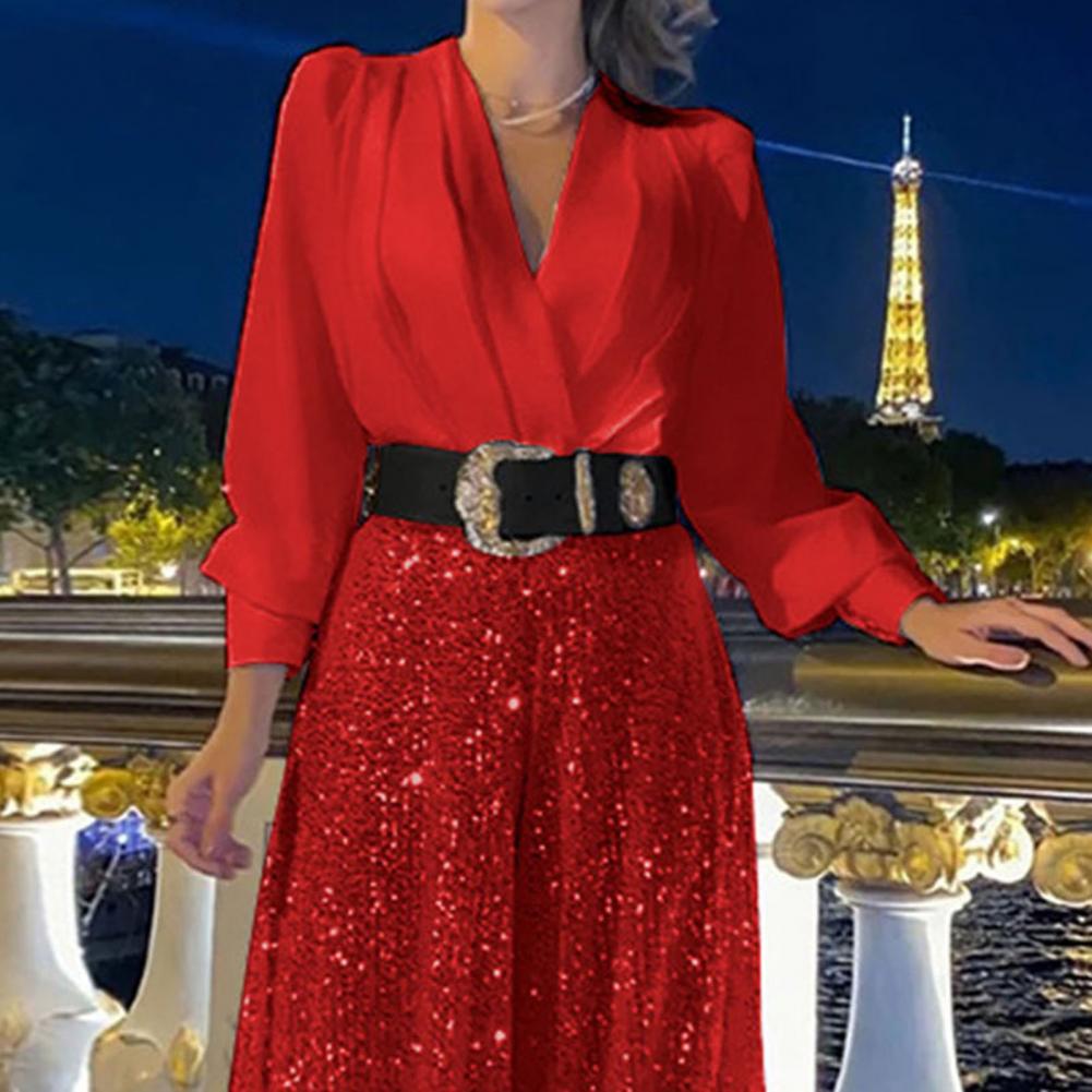 Macacão Feminino de Perna Larg - Women'S Formal Jumpsuit Evening Wear avaliação e preço