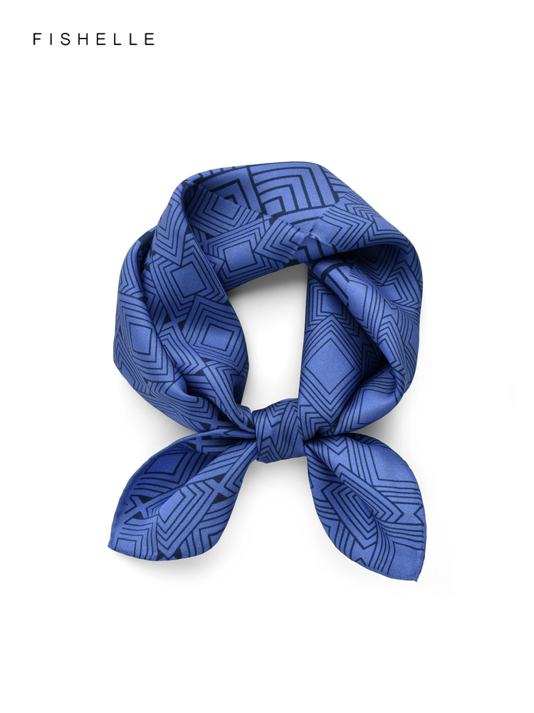 Lenço de seda estampado geomét - Scarf Silk Neck avaliação e preço