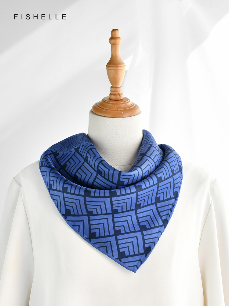 Lenço de seda estampado geomét - Scarf Silk Neck avaliação e preço