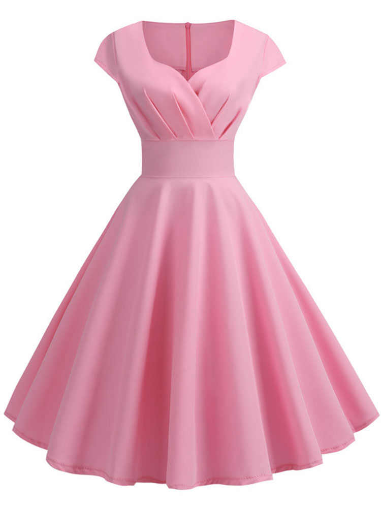 Vestido de verão rosa feminino - Women Formal Wear For Office avaliação e preço